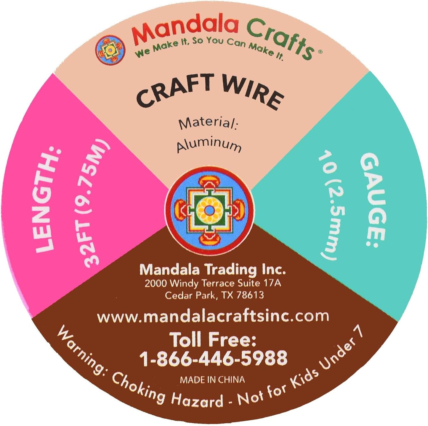 Mandala Crafts 10 Gauge Anodized Aluminum Craft Wire for Jewelry Making - 32 FT Colored Flexible Lavender Wire - Bendable for Bonsai Armature Crafting Sculpting - Crafty Corner