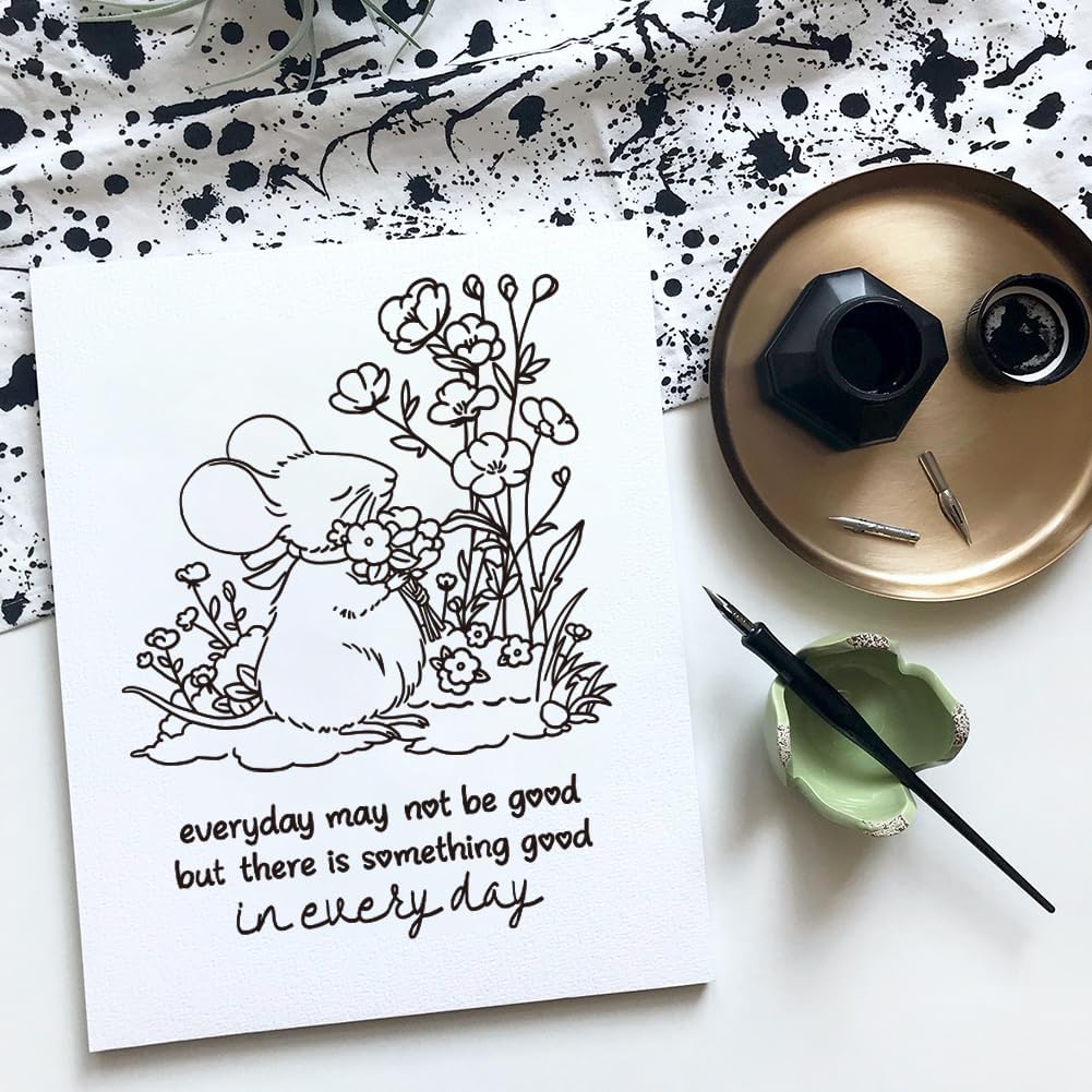 Cute Mouse Garden Planting Flowers Animal Clear Stamps for Scrapbooking DIY Crafting Paper Crafting Card Making Garden Friends Cut Dies Set Happy - Crafty Corner