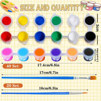 DUA MAIGA 210 Pcs Mini Acrylic Paint Set,12 Colors Acrylic Paint Strips with 30 Pcs Paint Brushes for Kids & Adults, Kids Paint Set for Home Birthday Classroom Party Favors - Crafty Corner
