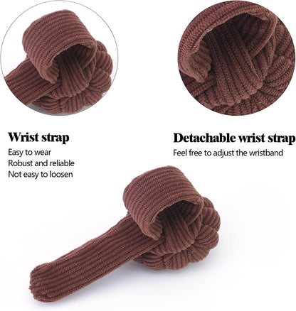 Wrist Pin Cushions, Sewing Needle Cushion kit with 1Pcs Elastic Strap Finger Ring Pincushions, Adjustable Strap Handcraft Needles Holder for Sewing and Quilting. (Coffee)