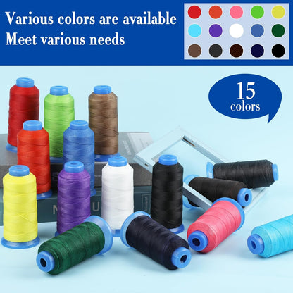 0.55mm Beading Threads, 490 Yards Round Waxed Threads Polyester Cord Bracelet Beading Cords for Bracelet DIY Craft Jewelry Making Sewing Craft