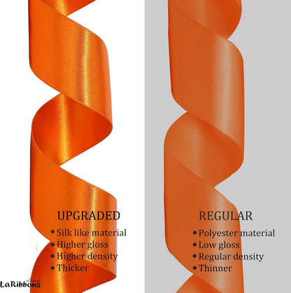 LaRibbons Orange Satin Ribbon 1 1/2 Inch 50 Yards Luxury Double Faced Russet Orange Silk Ribbon for Flower Bouquet Crafts Gift Wrapping Wedding Fall Decoration - Crafty Corner