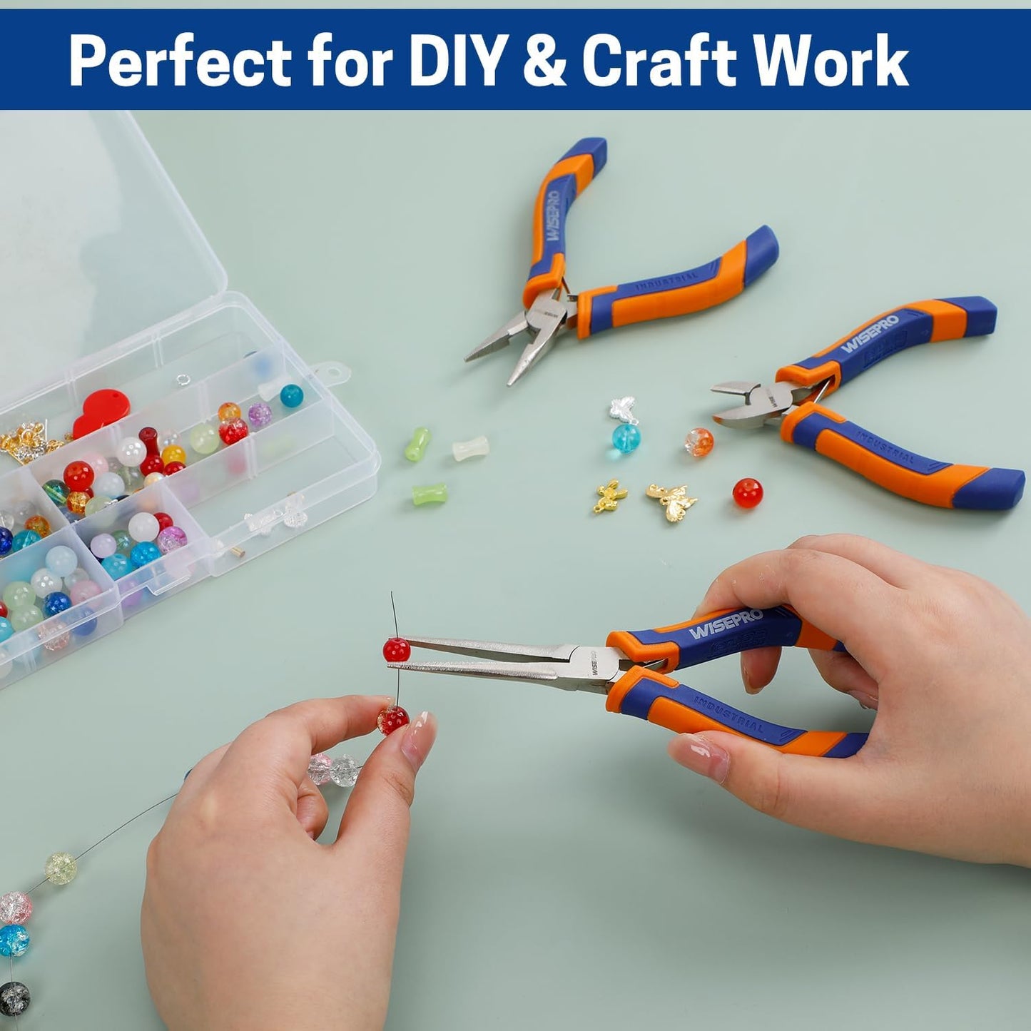 3 PCS Mini Pliers Set, Jewelry Pliers Kit with Needle Nose, Diagonal and Long Nose, Small Plier Tool for Jewelry Making, DIY Crafts, Beading and Electronic Repair