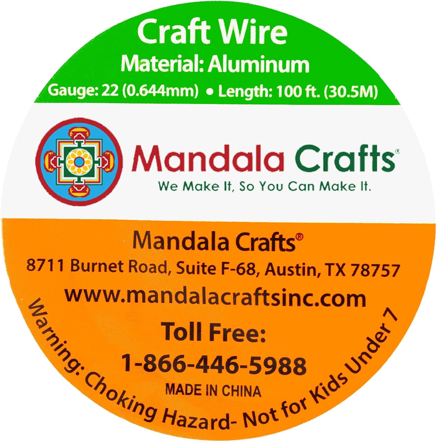 Mandala Crafts 22 Gauge Anodized Aluminum Craft Wire for Jewelry Making - 100 FT Colored Flexible Light Green Wire - Bendable for Bonsai Armature Crafting Sculpting - Crafty Corner
