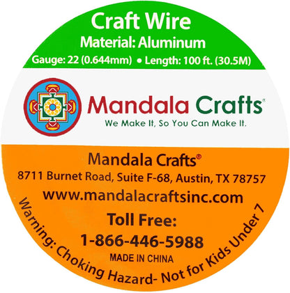 Mandala Crafts 22 Gauge Anodized Aluminum Craft Wire for Jewelry Making - 100 FT Colored Flexible Purple Wire - Bendable for Bonsai Armature Crafting Sculpting - Crafty Corner