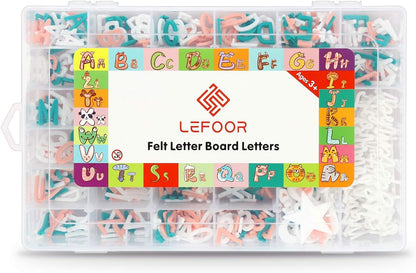 Letter Board Letters Only,698 PRE-Cut Characters (3/4 Inch,in 3 Colors) with Sorting Tray,Felt Letter Board Letters (Choice A)