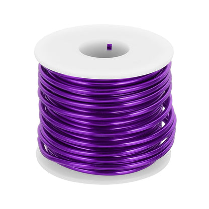 MECCANIXITY 9 Gauge Anodized Aluminum Craft Wire Bendable Bonsai Training Wire 56 Feet 3mm for Sculpting Crafts Wreath Floral Beading Jewelry Making, Purple