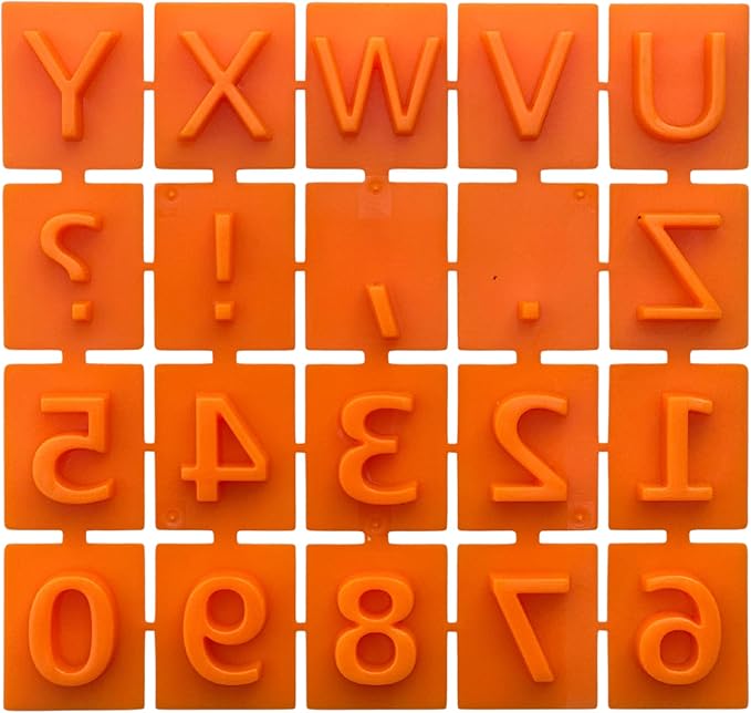 Double-Sided Letter & Number Stone Stamps for Concrete – 40-Piece Alphabet & Number Stamp Set for DIY Stepping Stones, Cement Crafts, Mosaics & Clay