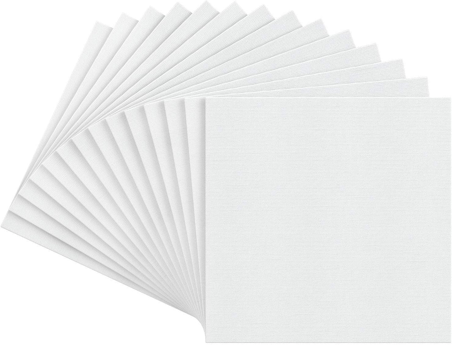 Arteza Canvas Boards for Painting, Pack of 14, 12 x 12 Inches, Square Blank Canvas Panels, 100% Cotton, 12.3 oz Gesso-Primed, Art Supplies for Acrylic Pouring and Oil Painting