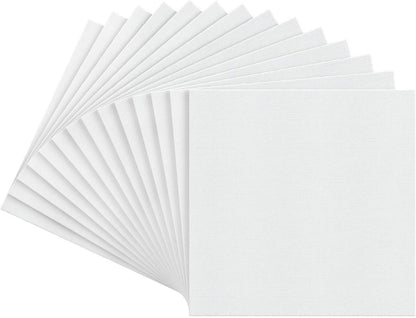 Arteza Canvas Boards for Painting, Pack of 14, 12 x 12 Inches, Square Blank Canvas Panels, 100% Cotton, 12.3 oz Gesso-Primed, Art Supplies for Acrylic Pouring and Oil Painting