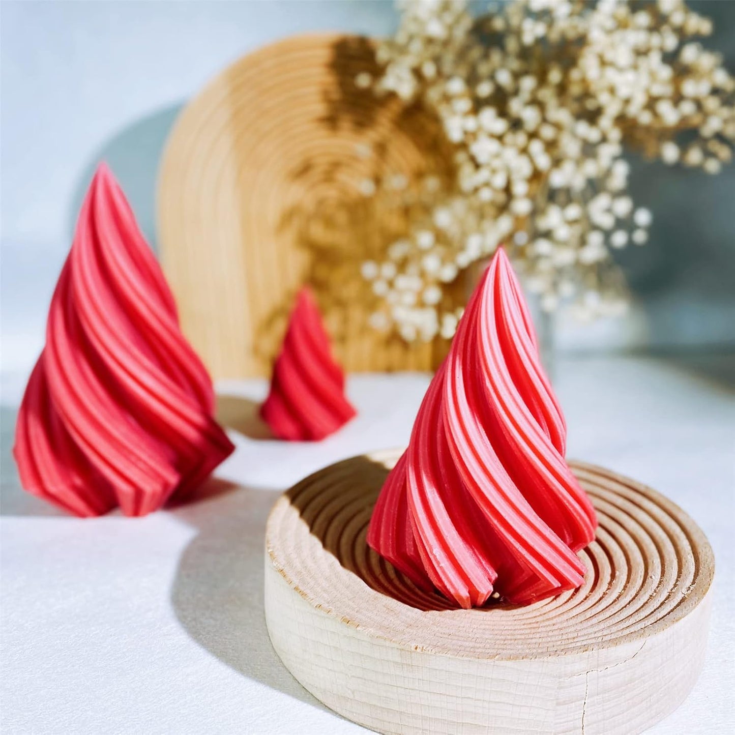 Conical Irregular Candle Mold Abstract Art Striped Candle Soap Silicone Mold Fondant Chocolate Cake Baking Mould Plaster Clay Resin Epoxy Mold Home Decor
