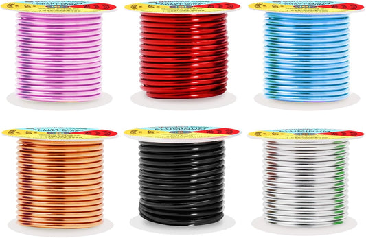 Mandala Crafts 10 Gauge Anodized Aluminum Craft Wire for Jewelry Making - 120 FT Colored Flexible Silver Copper Black Pink Ice Blue Red Wire - Bendable for Bonsai Armature Crafting Sculpting - Crafty Corner