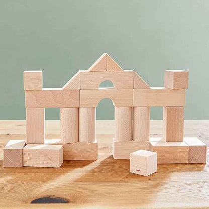 HABA Wooden Building Blocks 26 Piece Set: Open-Ended Stacking Toys, Toddler Blocks, and Wooden Toys Made in Germany for Creative Play and Learning