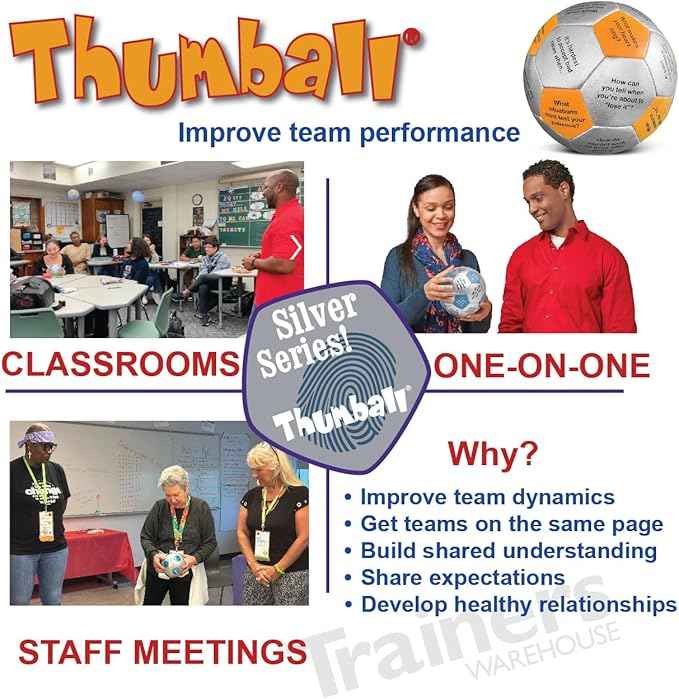 Trainers Warehouse 6" Thumball Collection, 32 Prompts for Conversation, Team Building, Relationship and Training