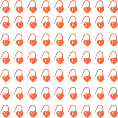 uxcell 400pcs Stitch Markers for Crocheting, Heart Shaped Crochet Marker Needle Clip Counter for Knitting Clothing Tag DIY Craft,Orange