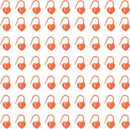 uxcell 400pcs Stitch Markers for Crocheting, Heart Shaped Crochet Marker Needle Clip Counter for Knitting Clothing Tag DIY Craft,Orange