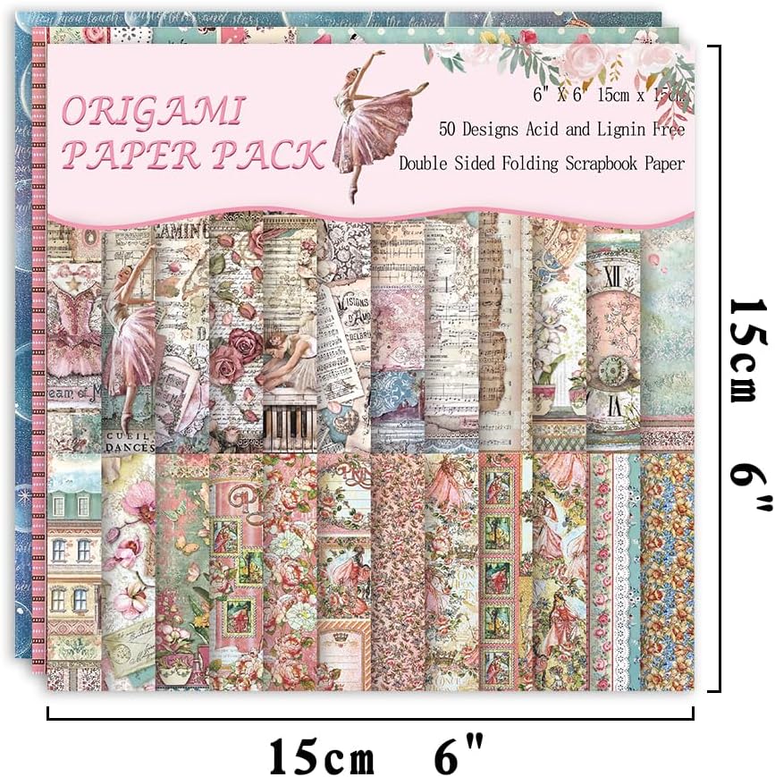 Origami Paper Kit 50 Sheets 70GSM 6 Inch Square Double Sided Color 50 Vivid Japanese Washi Chiyo Colors for Hand Crafts Origami Paper Arts Creativity.Flower Fairy - Crafty Corner
