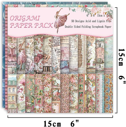 Origami Paper Kit 50 Sheets 70GSM 6 Inch Square Double Sided Color 50 Vivid Japanese Washi Chiyo Colors for Hand Crafts Origami Paper Arts Creativity.Flower Fairy - Crafty Corner