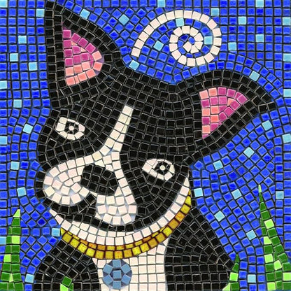 Adult Mosaic Crafts Project Kits: Get Creative and Have Fun, Square 7inch (20cm) Dog