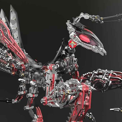 Metalkitor 3D Metal Puzzles for Adults, Giant Mantis Model Kit - Steampunk DIY Ornament - Assembly Jigsaw Crafts Brain Teaser - Perfect Room Decor and Gift Choice(1200+PCS, Black Red) (Black Red)