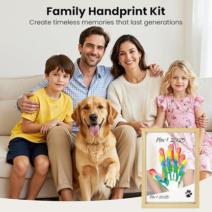 Omrhvi Family Handprint Kit, DIY Craft Keepsake, Hand Print Photo Frame, Family Gifts for New Mom, New Baby, New Parents, Grandparents, Mother's Day, Father's Day, Adoption Day, Anniversary
