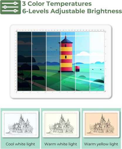 A4 Tracing Light Box for Drawing,Bawaslom Rechargeable Light Pad with Adjustable Stand and Strong Magnets,Ultra-Thin & Bright LED Drawing Board for Vinyl Weeding,Diamond Painting Art,Sketching