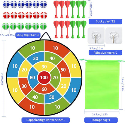 29 Inches Dart Board for Kids，Kids Large Dart Board with Sticky Balls and Darts，Indoor/Outdoor Sport Party Fun Games Toys Birthday Gifts for 3 4 5 6 7 8 9 10 11 12+Year Old Boys Girl