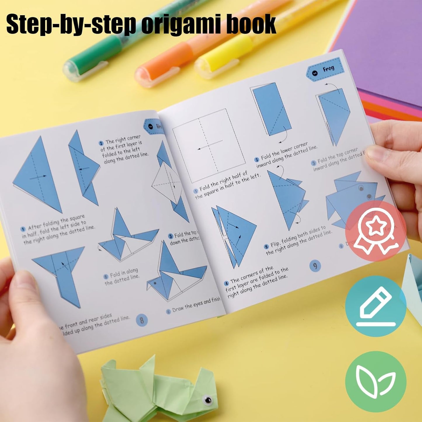 Koogel 250Sheets Origami Paper Craft Kits, Color Paper 6"x 6" with Origami Book, DIY Art Projects Set for Beginners - Crafty Corner