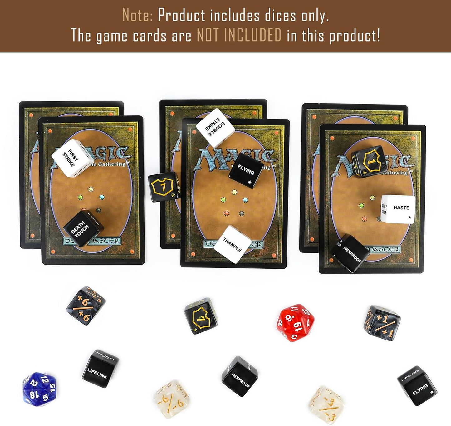 62PCS MTG Dice Counters Bulk Ability Keywords MTG Tokens Shield Life Counter Dice Set for Magic Card Accessories, Compatible with TCG Card Game Accessories CCG Creature Stats