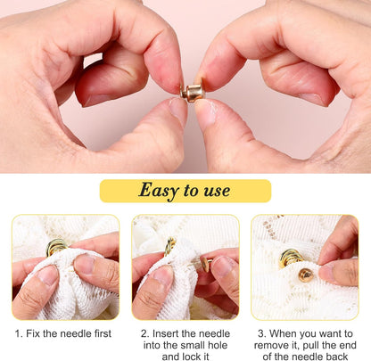 40 Pieces Locking Pin Back Golden Locking Pin Keepers Metal Pins Backs Lockings Metal Keepers Clasp Needle Back Lock Flat Badge Fastener Enamel Lapel Pins Lock and DIY Crafts Without Needle