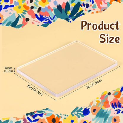Threlaco 8 Pack Monoprinting Print Plates 5 x 7 Inch Reusable Silicone Plate Class Printing Plates for Press Art Printmaking for Card Making, Scrapbooking, Art Craft Scrapbooking and Journaling