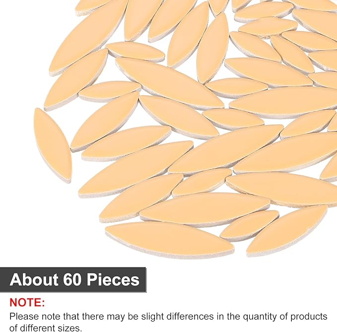 uxcell Ceramic Mosaic Tile, About 200g Teardrop Leaf Tile Mosaic Block for Handicrafts Artwork, Ginger