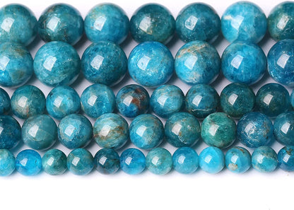 60PCS 6mm AAA Natural Blue Apatite Stone Beads Gemstone Round Loose Spacer Beads for Jewelry Making DIY Bracelet Necklace 15"
