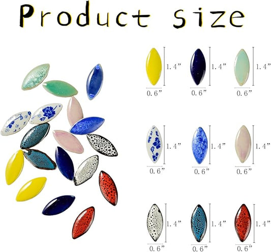 70 Pcs Petal Ceramics Mosaic Tiles for Crafts, Stained Ceramics Supplies, Flower Leaves Mosaic Ceramics Mosaic Pieces Kit for DIY Crafts Plates Picture Frames Home Decorations - Purple Red