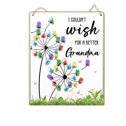Dandelion DIY Custom Mothers Day Gift For Grandma Fingerprint Sign, Finger Prints Grandma Craft for Baby, First Mothers Day For Grandma, Memory Keepsake Kids Activity PreK Preschool (Wish Grandma) -26