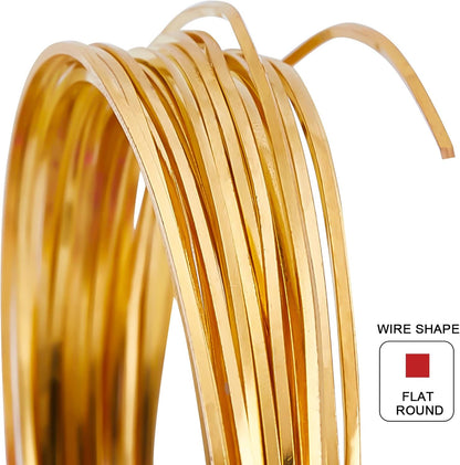 BENECREAT 20 Gauge 16 Feet Square Copper Wire, Golden Brass Wire for Jewelry Beading Craft Work