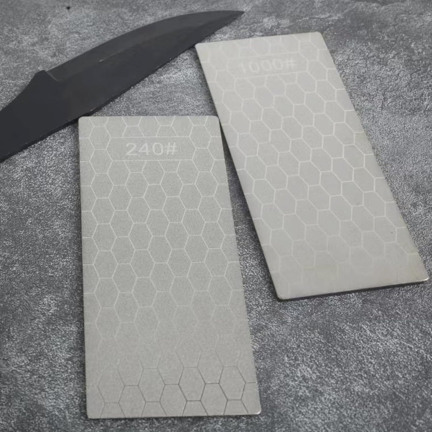 11 Pcs Diamond Sharpening Stone, with Angle Guide and Leather Strop, Knife Sharpener Stone Whetstone Honeycomb Surface Plate with Non-slip Base for Pocket Knives Scissors