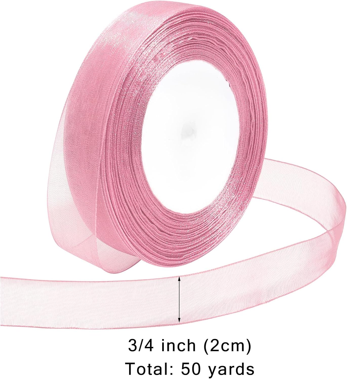 Ribbon for Gift Wrapping 3/4 inch Rose Gold Sheer Organza Ribbon for Flower Bouquet Tulle Thin Chiffon Ribbons for Wedding Invitations Christmas Halloween Presents Decorations Crafts 50 Yards - Crafty Corner