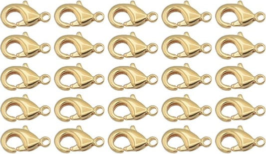 Gold Filled Alternative Findings 18K Lobster Clasps - Multi-Size Pack Secure and Elegant Jewelry Fasteners 12x23mm