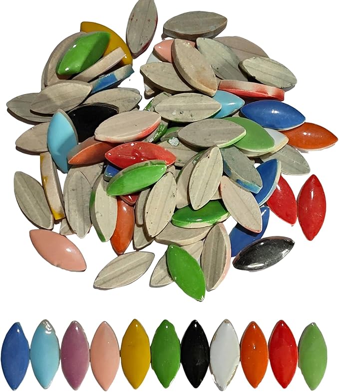 PINUO&KE 0.99 lb Mosaic Tiles for Crafts Bulk, Mosaic Ceramics Pieces for Garden Crafts Kits DIY Mosaic Art Decor