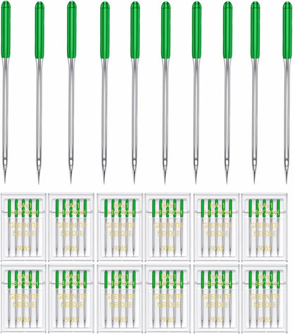HONEYSEW 60 Pieces Sewing Machine Needles Universal Regular Point Machine Needles for Home Sewing Machine Compatible with Singer, Brother and Old Sewing Machine (Green, Size9-60PCS)