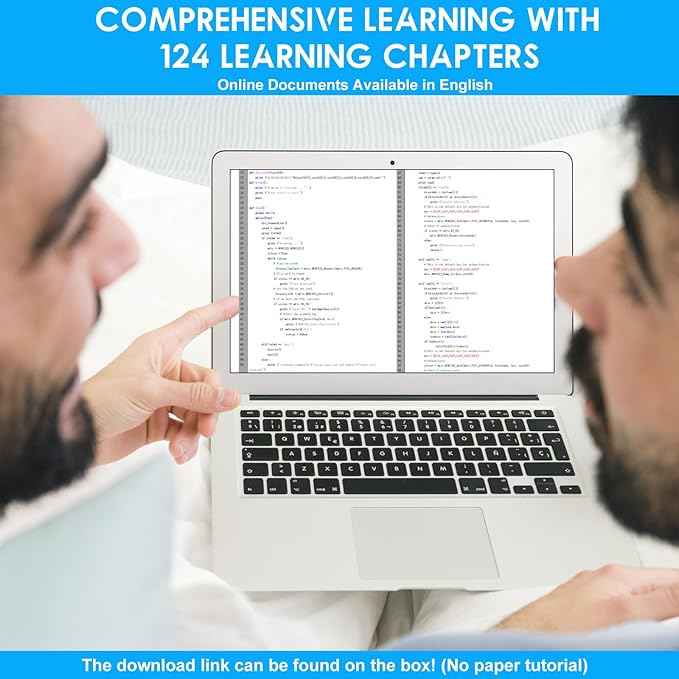 Ultimate Starter Kit for Raspberry Pi 5 4 B 3 B+ 400 Zero 2 W, Python C C++ Java Scratch Processing Code, 297 Items, 124 Projects, Online Tutorial Courses for Beginner (Without Raspberry Pi)