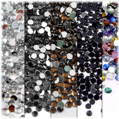 The Crafts Outlet 5-PK Set (7,200-Piece), Round 3mm Rhinestones, Flatback, Purple Tones - Crafty Corner