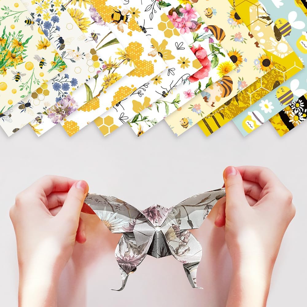 Mifuner 10 Pack/Sets Origami Paper Kit Double Sided 6 Inch Japanese Chiyo Square Easy Fold Arts Crafts Beginner DIY Handwork Origami Papers - Crafty Corner