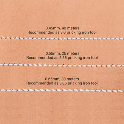 WUTA Leather Waxed Thread Round Polyester Sewing Threads with 12 Pcs Needles and Storage Bag Leather Craft Hand Stitching Line DIY Bracelet Thread Repair Work Cord (0.55mm
