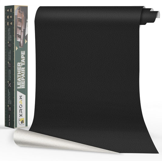 Leather Repair Tape, 16x79 inch Leather Patches for Furniture, Self Adhesive Leather Repair Patch for Sofas, Couches, Leather Covers, Seats, Chairs, Vinyl Repair Tape Black