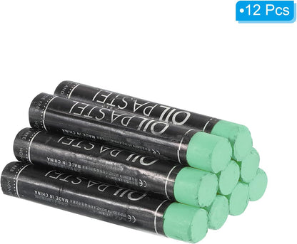 PATIKIL Dark Green Oil Pastels, 12Pcs Soft Oil Crayons Creamy Pastels Stick Art Supplies for Art Painting Drawing Blending Graffiti for Artists Beginners