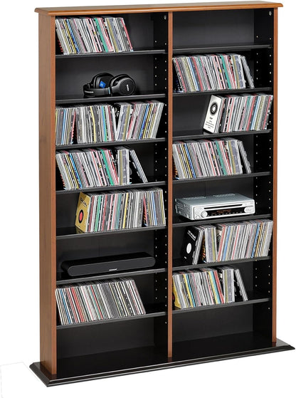 Prepac 2 Column Display Cabinet Media Storage, 38.75" Wide, Cherry