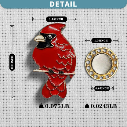 Magnetic Needle Minder Magnet Embroidery Accessories and Supplies Embroidery Needle Holder Cross Stitch Holder Needlework Supplies (Cardinal) (Brid)