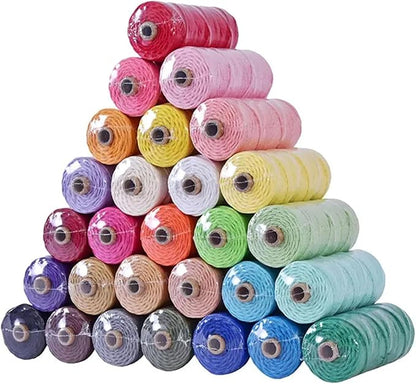 Natural Macrame Cord 2mm x 219yards Colored Macrame Cord Macrame Cotton Cord, Twisted Macrame Yarn, Soft Craft Cord Macrame Rope Macrame Supplies (Light Green, 2mm*219Yards)